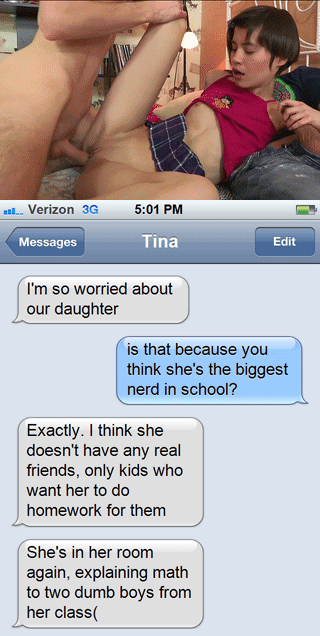 Cuckold Text Message GIF - Daughter Gangbanged